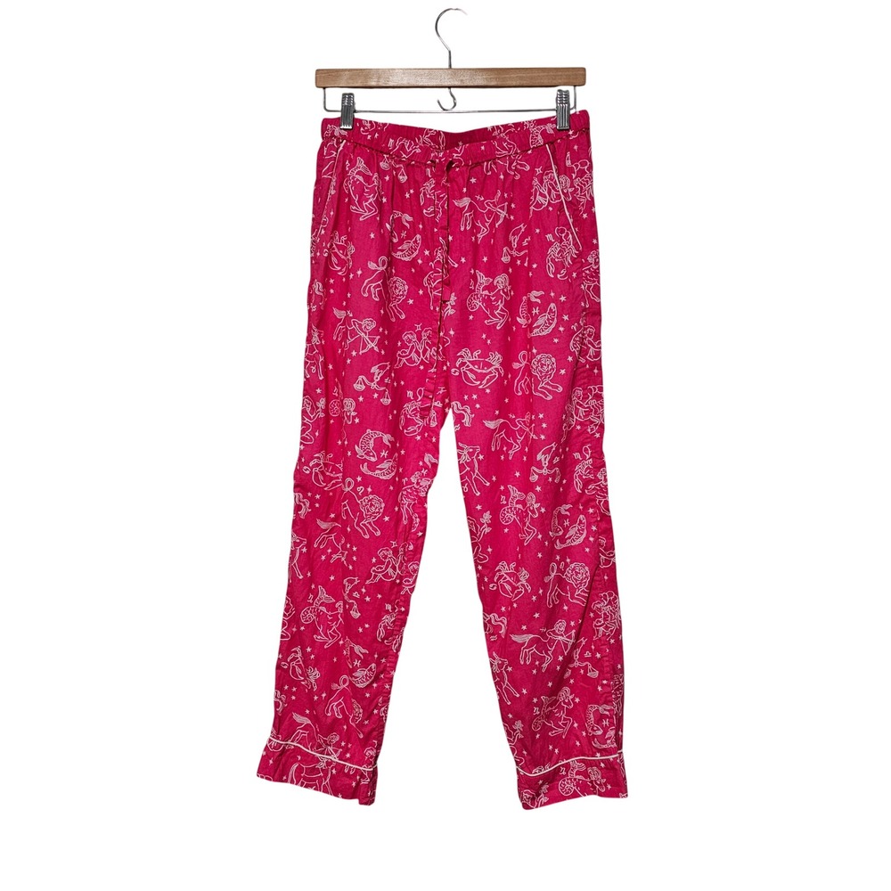 Printfresh S Pajama Bottoms Pants Pink Pull On Pocket‎ Zodiac Astrology Cotton